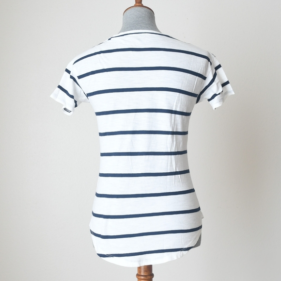 Madewell Whisper Cotton Crewneck Tee Creston Stripe T-Shirt Size XS - Picture 6 of 9